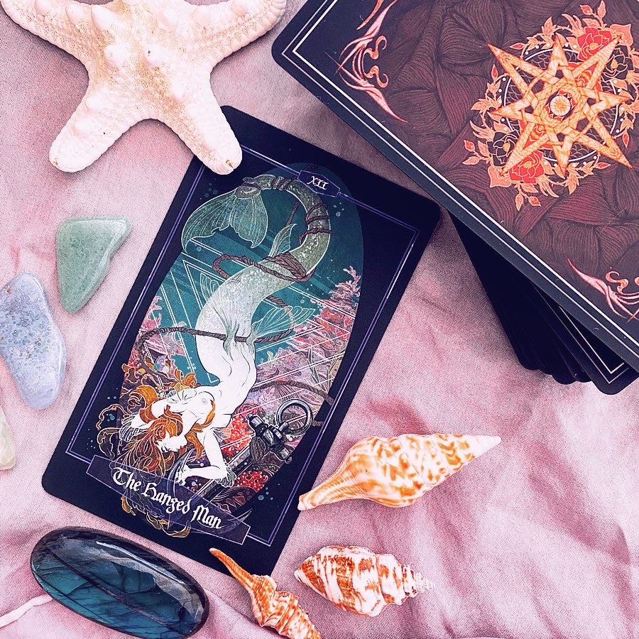Children of Litha Tarot Deck & Book Set Black Edition – 78-Card Animal Kingdom Botanical Tarot