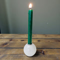 Selenite Satin Spar Mini Sphere Candle Holder – Sacred Space Chime Spell Altar Base