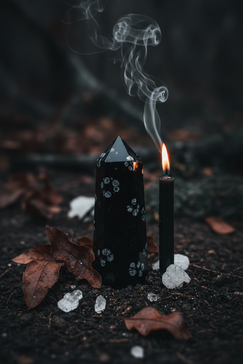 Snowflake Obsidian Point